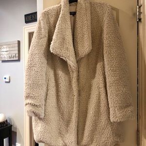 Kenneth Cole faux fur beige coat